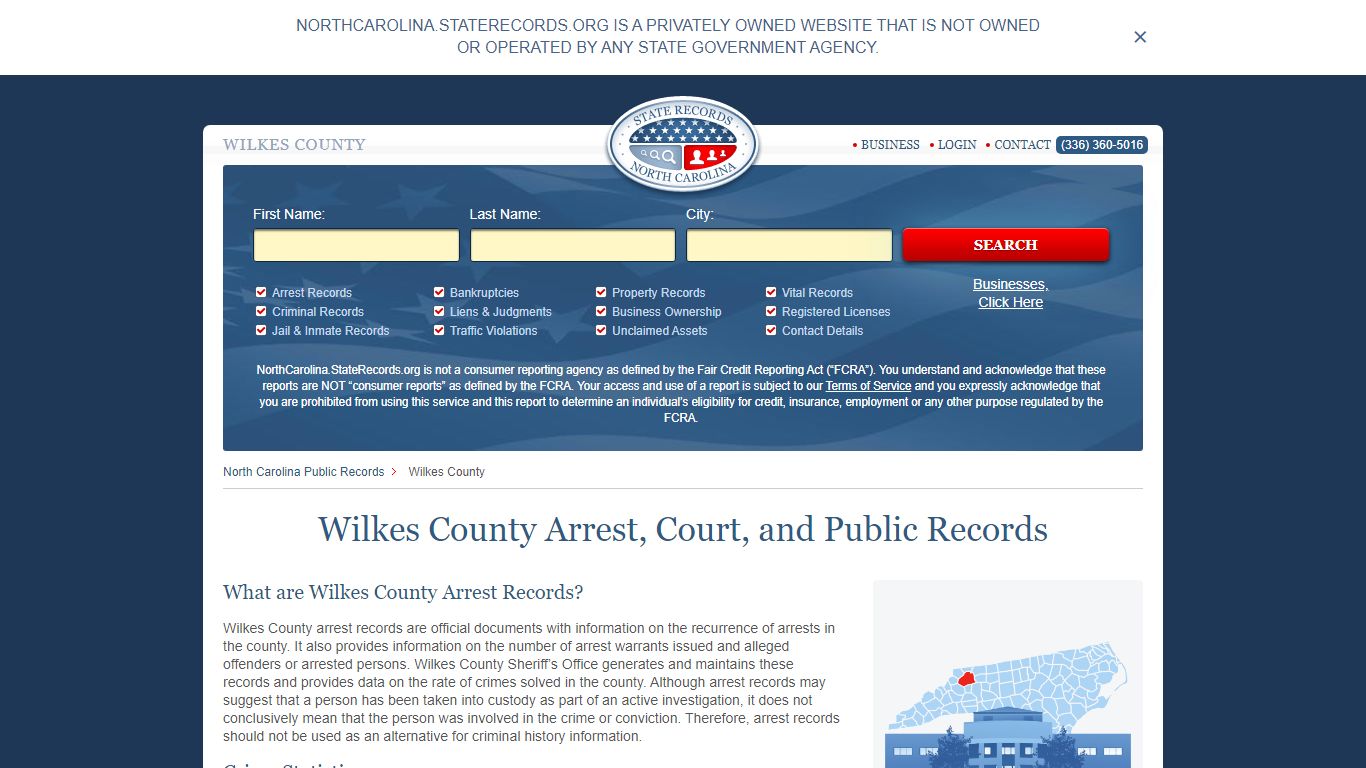 Wilkes County Arrest, Court, and Public Records